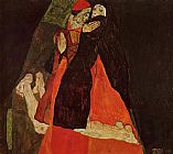 Egon Schiele Cardinal and Nun painting
